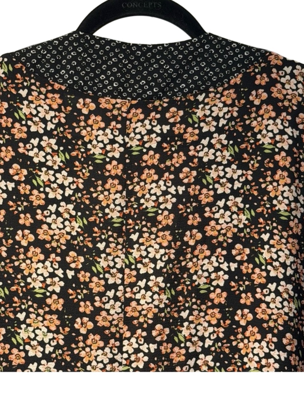 August Mist Women Floral Kimono Cardigan Black Peach Green OS - Picture 6 of 9